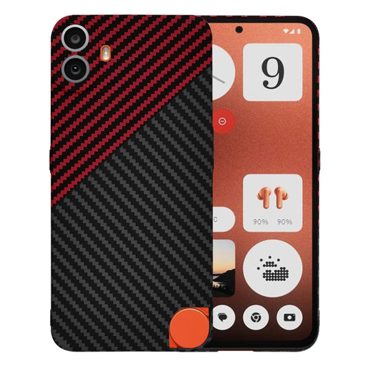 Case for Nothing CMF Phone 1, Techsuit, Carbonite FiberShell, Black Red