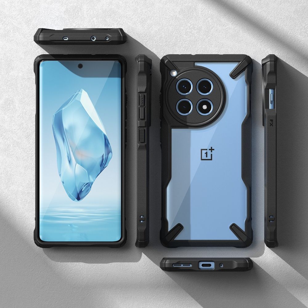 Case for OnePlus 12R, Ringke, Fusion X, Black 