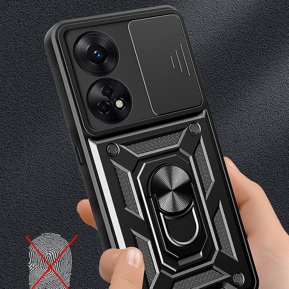 Case for Oppo A98, Techsuit, CamShield, Black