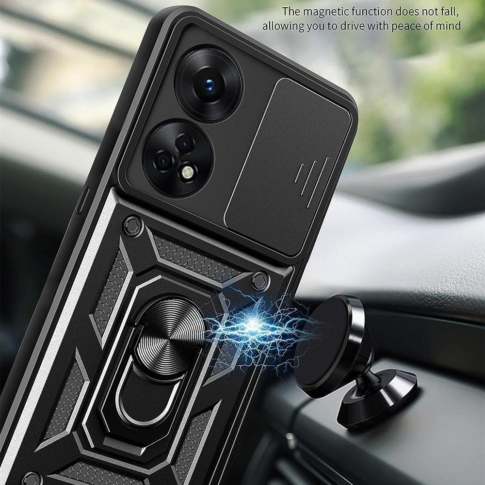 Case for Oppo A98, Techsuit, CamShield, Black