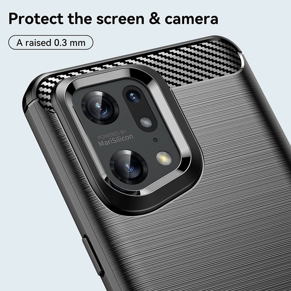 Case for Oppo Find X5 Pro, Techsuit, Carbon, Black