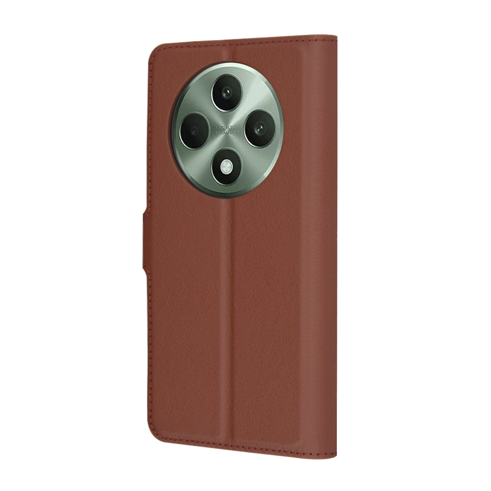 Case for Oppo Reno12 FS 5G / Reno12 FS 4G / Reno12 F 4G / Reno12 F, Techsuit, Leather Folio, Brown