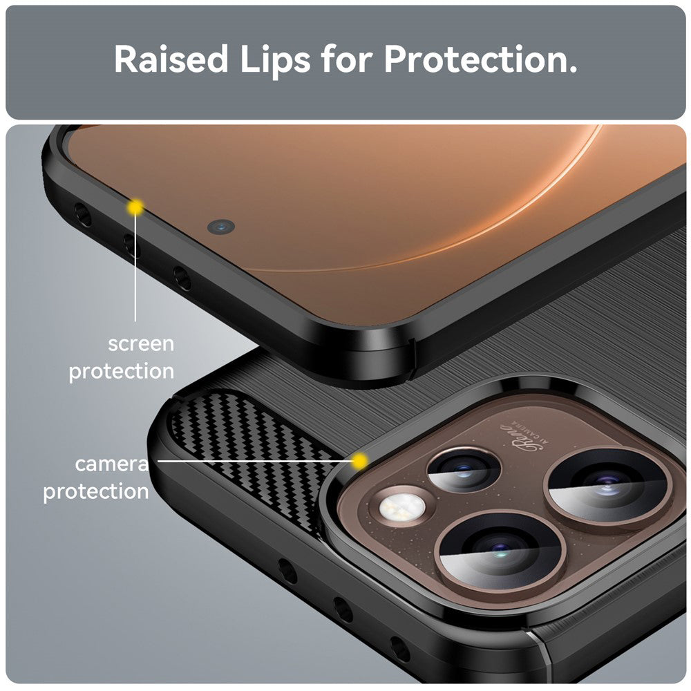 Case for Oppo Reno15 Pro Max, Techsuit, Carbon, Black