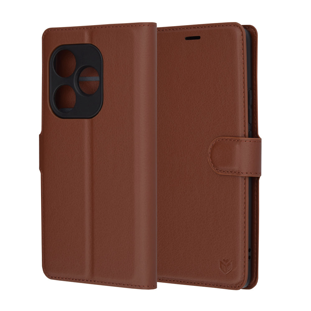 Case for Realme GT 6T / GT 6, Techsuit, Leather Folio, Brown