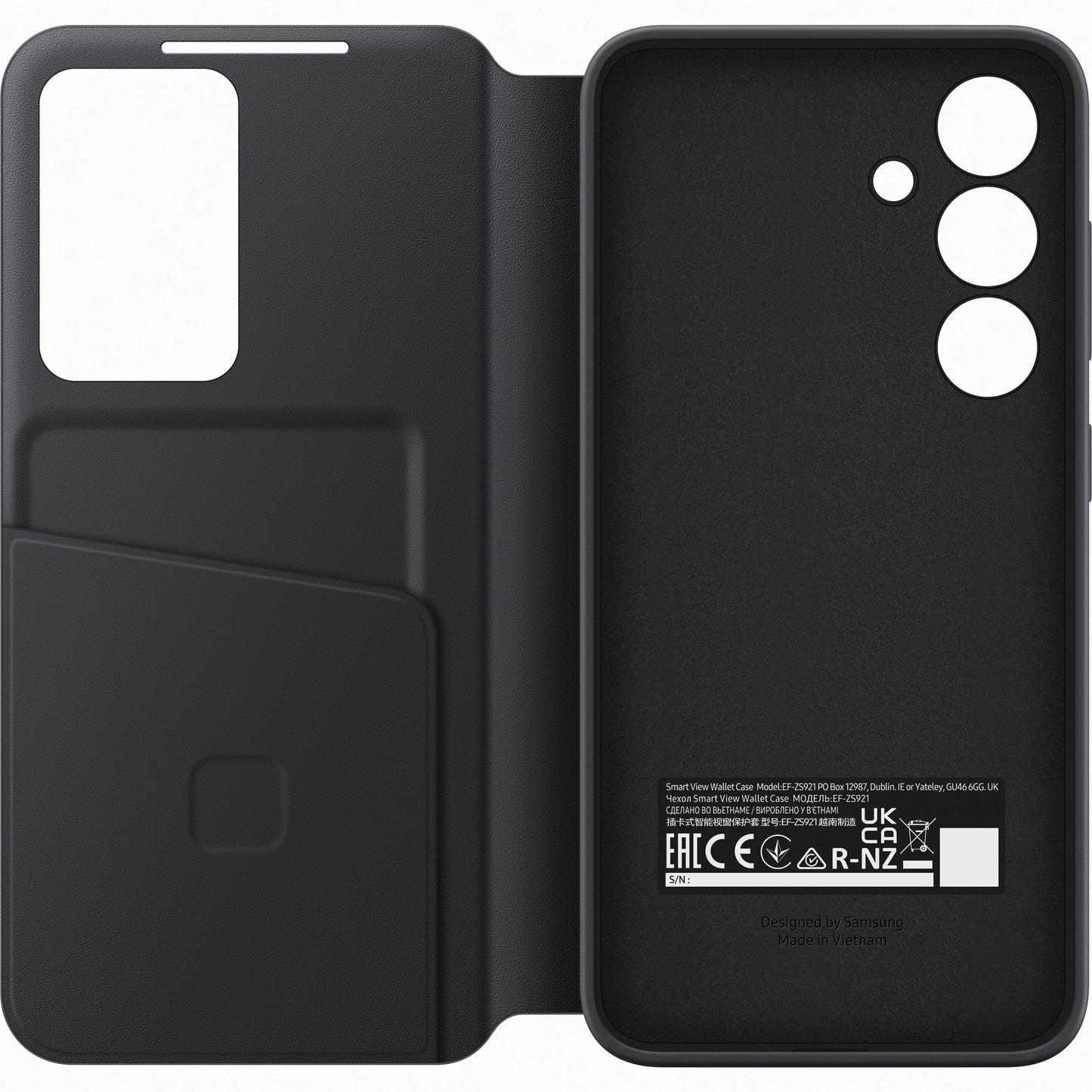 Case for Samsung Galaxy S24 S921, S-View Wallet, Black EF-ZS921CBEGWW