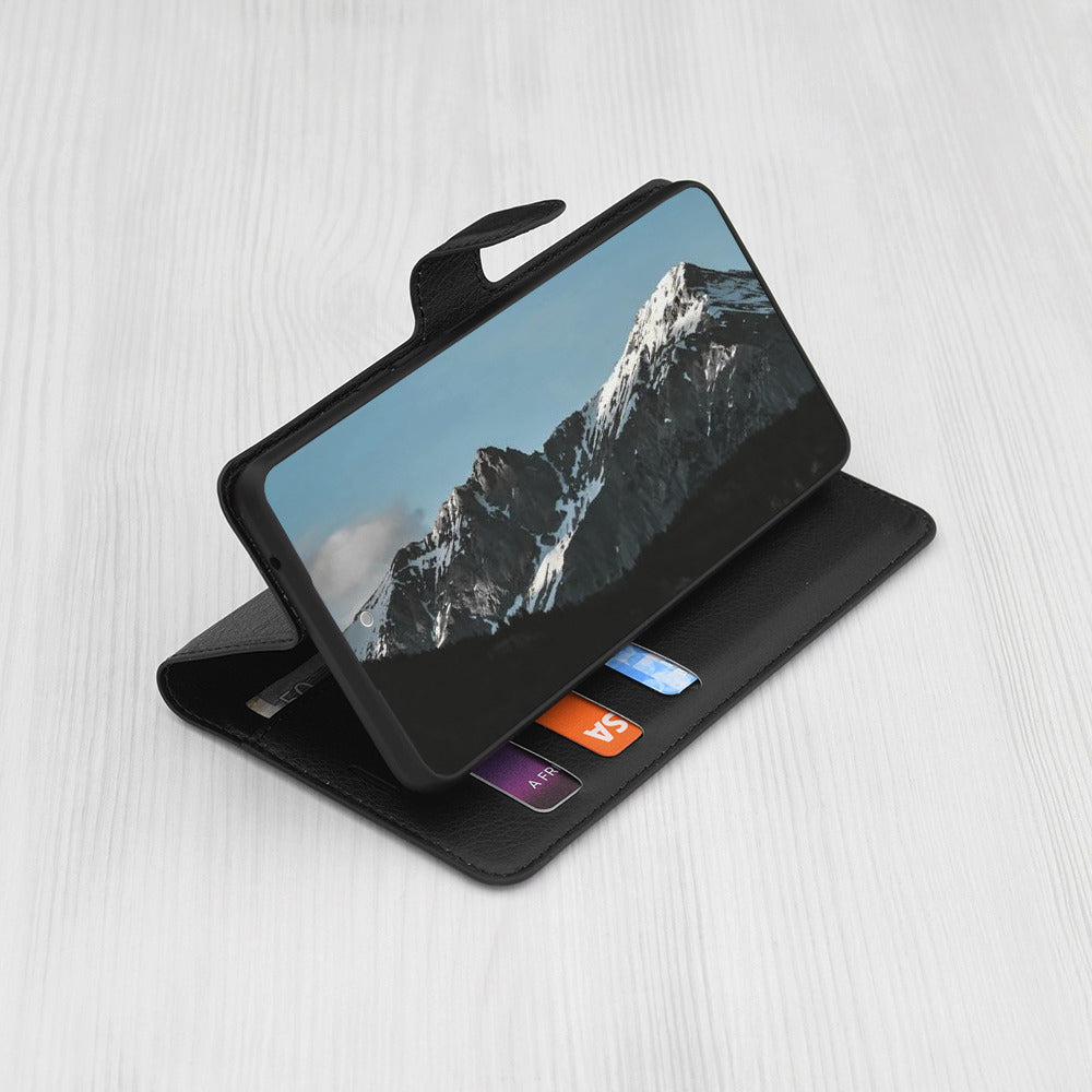 Case for Samsung Galaxy A06 A065, Techsuit, Leather Folio, Black