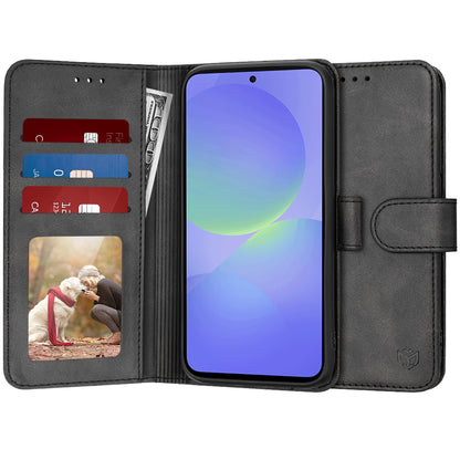 Case for Samsung Galaxy A36 A366, Techsuit, Diary Book, Black
