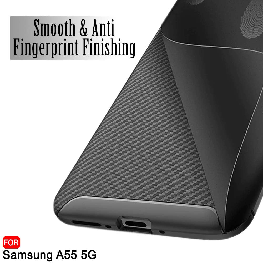 Case for Samsung Galaxy A55 5G A556, Techsuit, CarbonFiber, Black