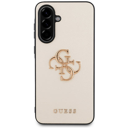 Case for Samsung Galaxy A56 A566, Guess, 4G Grained Big and Classic Logo, Beige
