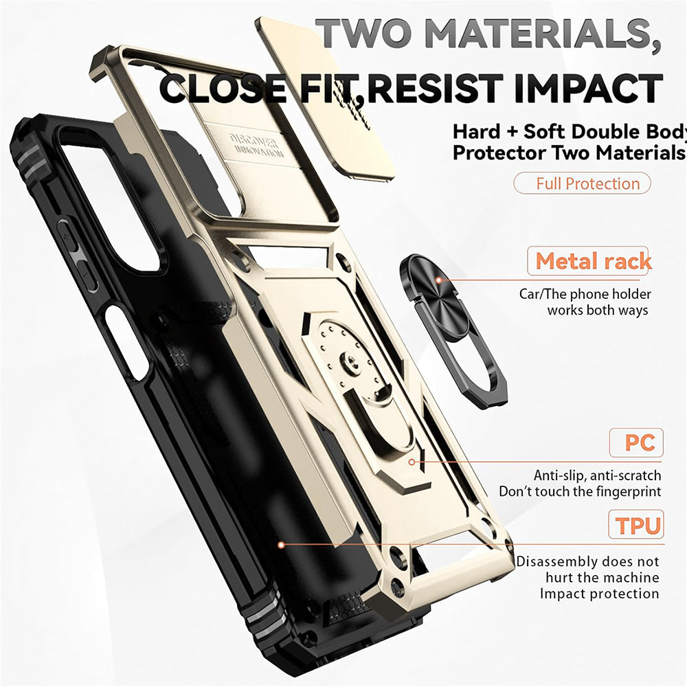 Case for Samsung Galaxy S21 FE 5G G990, Techsuit, CamShield, Gold
