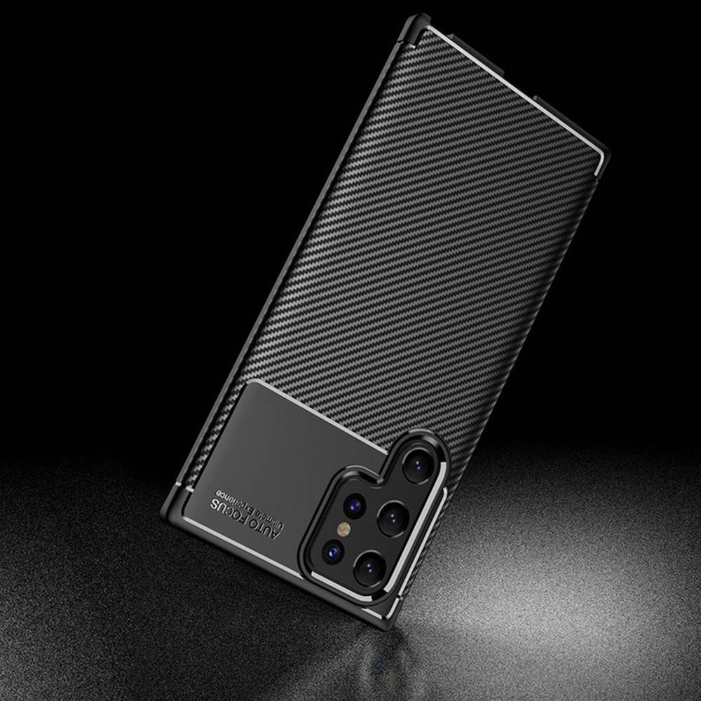Case for Samsung Galaxy S22 Ultra 5G S908, Techsuit, CarbonFiber, Black