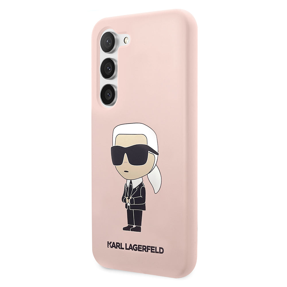 Case for Samsung Galaxy S23 S911, Karl Lagerfeld, Ikonik Karl Silicone, Pink