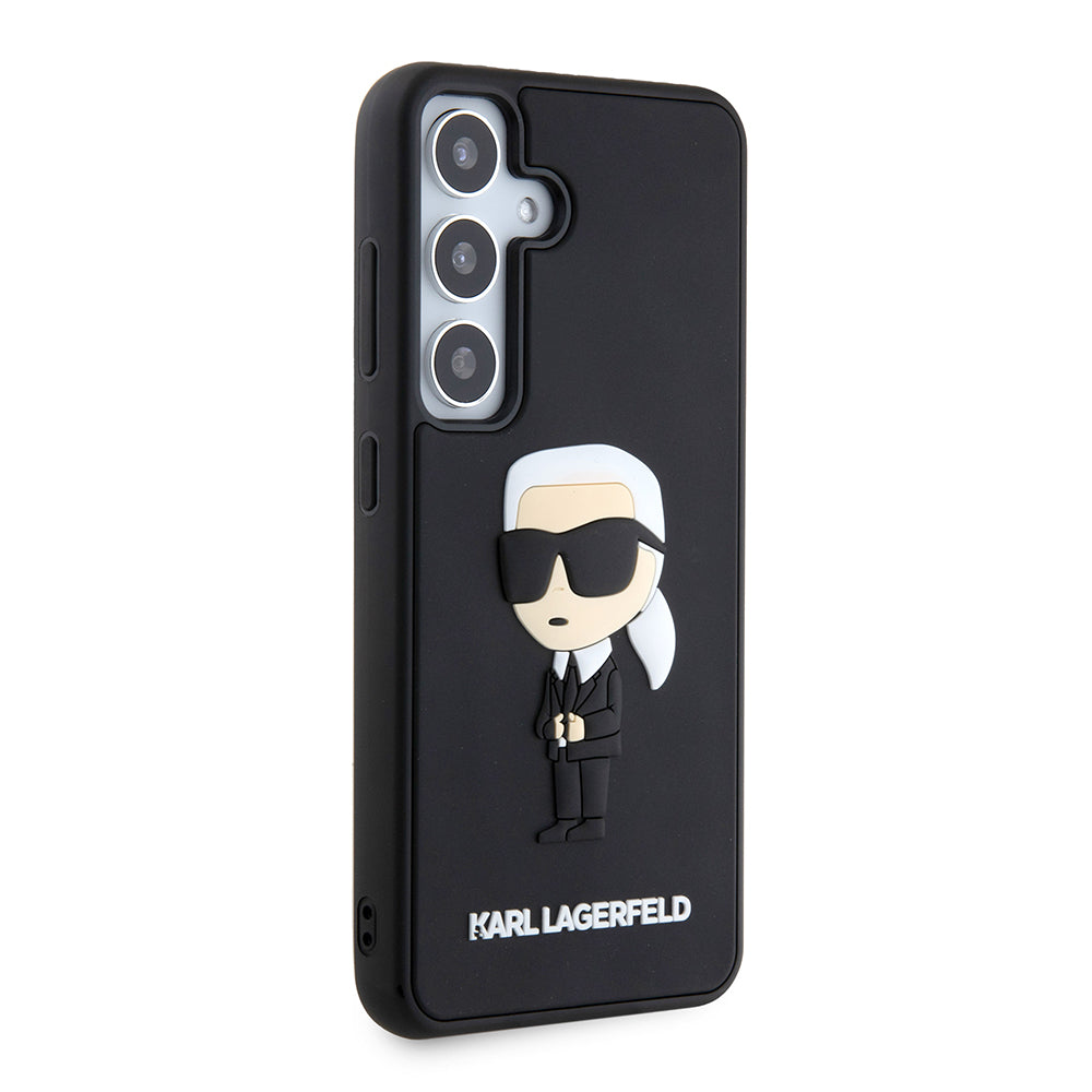 Case for Samsung Galaxy S24 S921, Karl Lagerfeld, 3D Rubber Ikonik Karl, Black