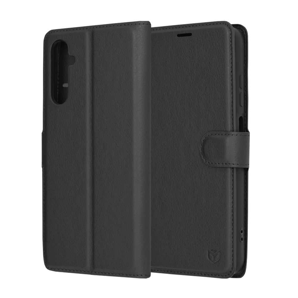 Case for Samsung Galaxy S24 S921, Techsuit, Leather Folio, Black