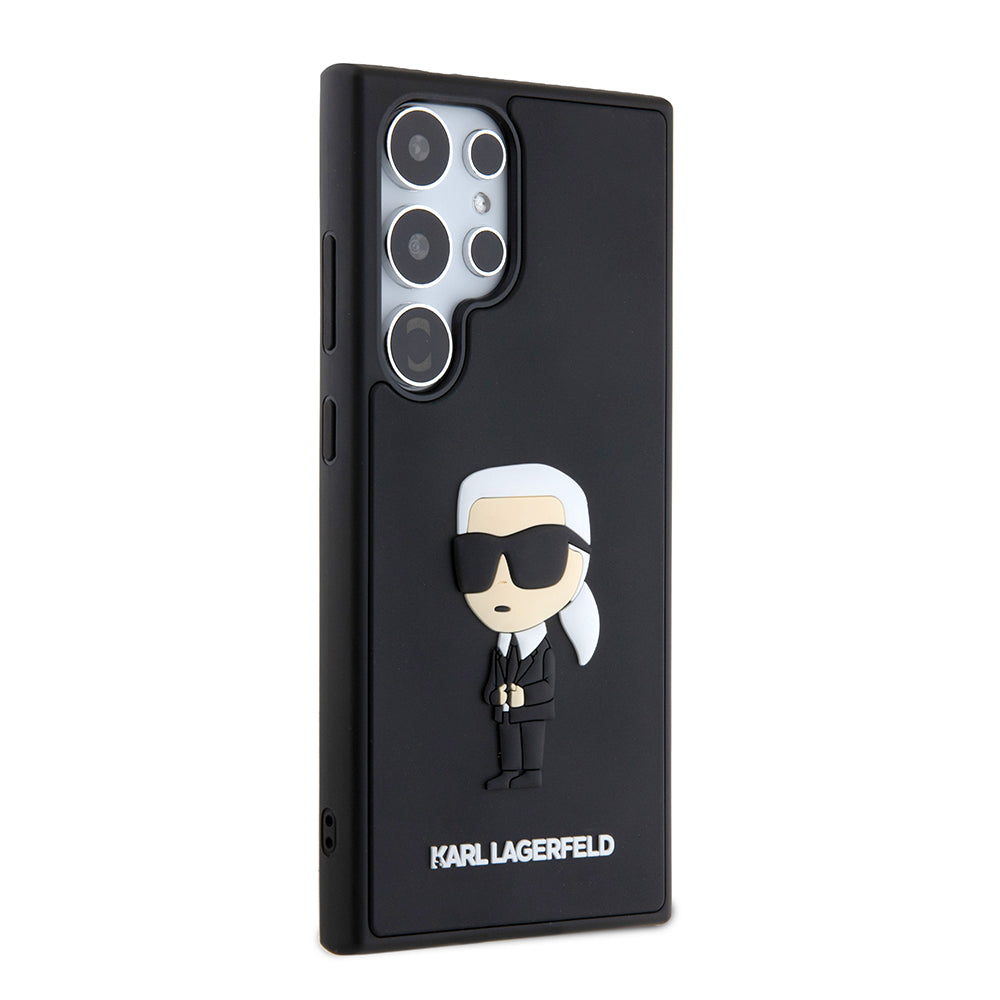 Case for Samsung Galaxy S24 Ultra S928, Karl Lagerfeld, 3D Rubber Ikonik Karl, Black