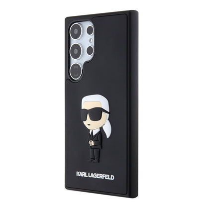 Case for Samsung Galaxy S24 Ultra S928, Karl Lagerfeld, 3D Rubber Ikonik Karl, Black