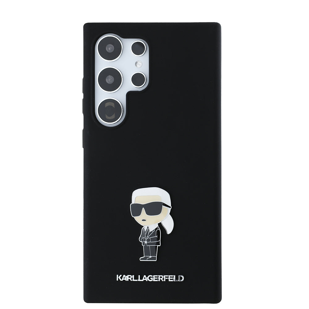 Case for Samsung Galaxy S24 Ultra S928, Karl Lagerfeld, Ikonik Karl Silicone, Black