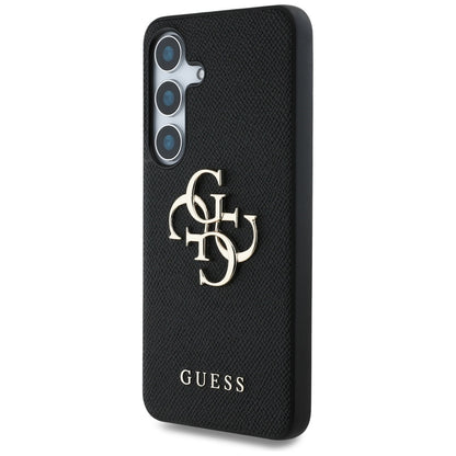 Case for Samsung Galaxy S25+ S936, Guess, 4G Grained Big and Classic Logo, Black
