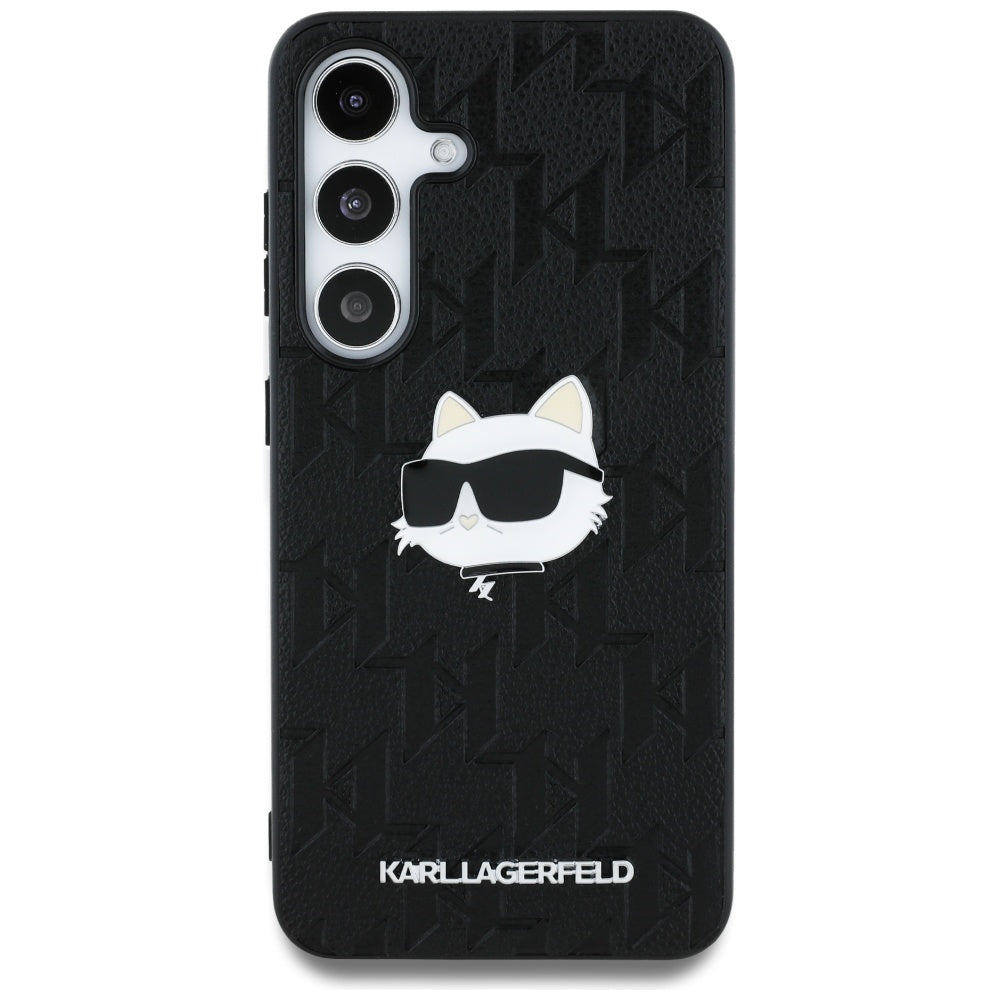 Case for Samsung Galaxy S25+ S936, Karl Lagerfeld, Monogram Choupette's Head, Black