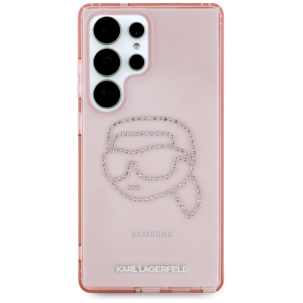 Case for Samsung Galaxy S25 Ultra S938, Karl Lagerfeld, IML Luxury Karl's Head, Pink