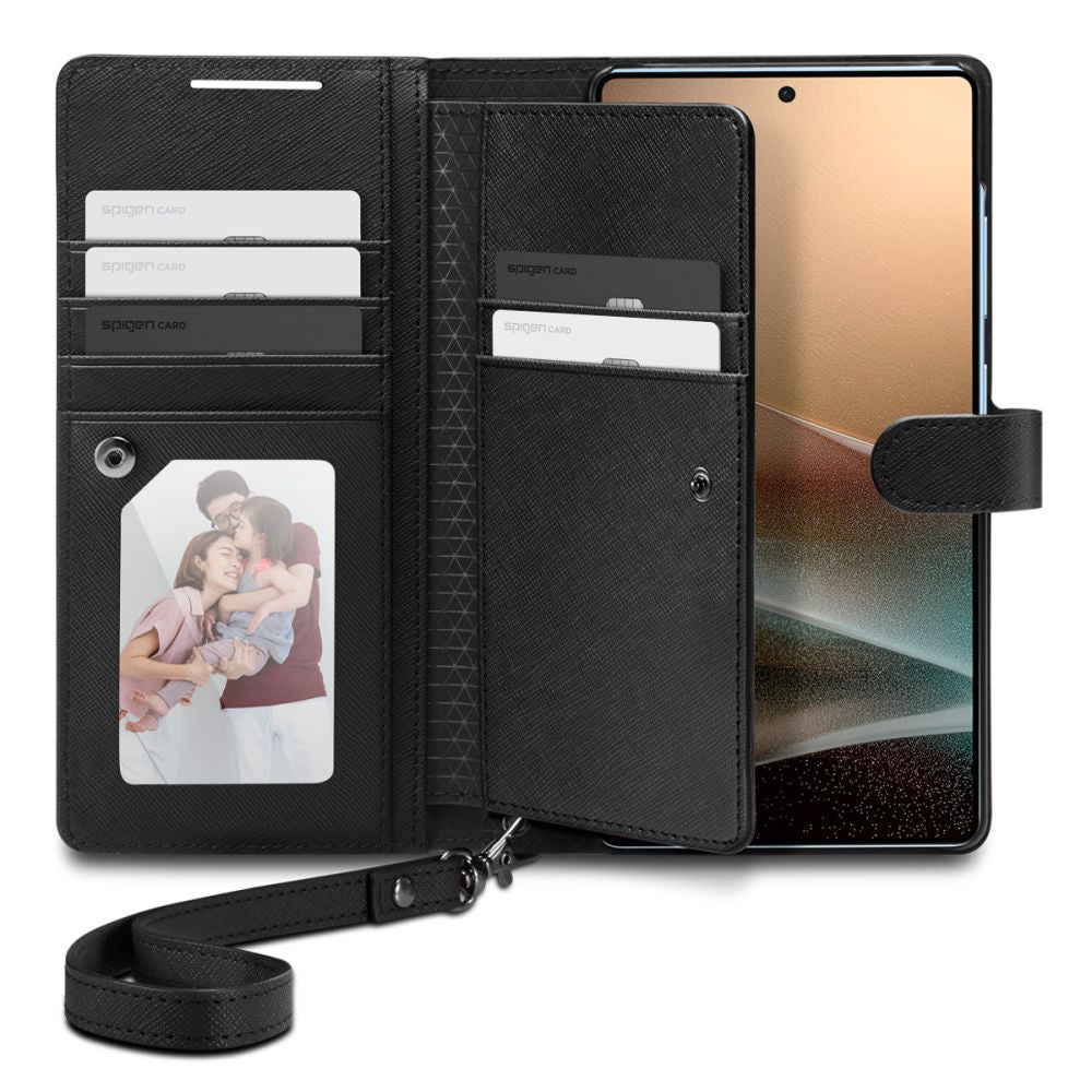 Case for Samsung Galaxy S25 Ultra S938, Spigen, Wallet S, Black ACS09124