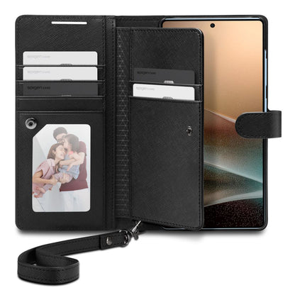 Case for Samsung Galaxy S25 Ultra S938, Spigen, Wallet S, Black ACS09124