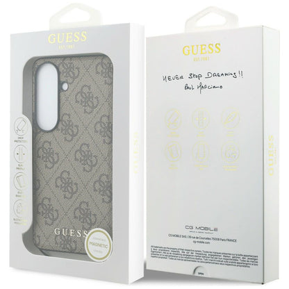 Case for Samsung Galaxy S26 S942, Guess, 4G Classic Logo Charm, Brown