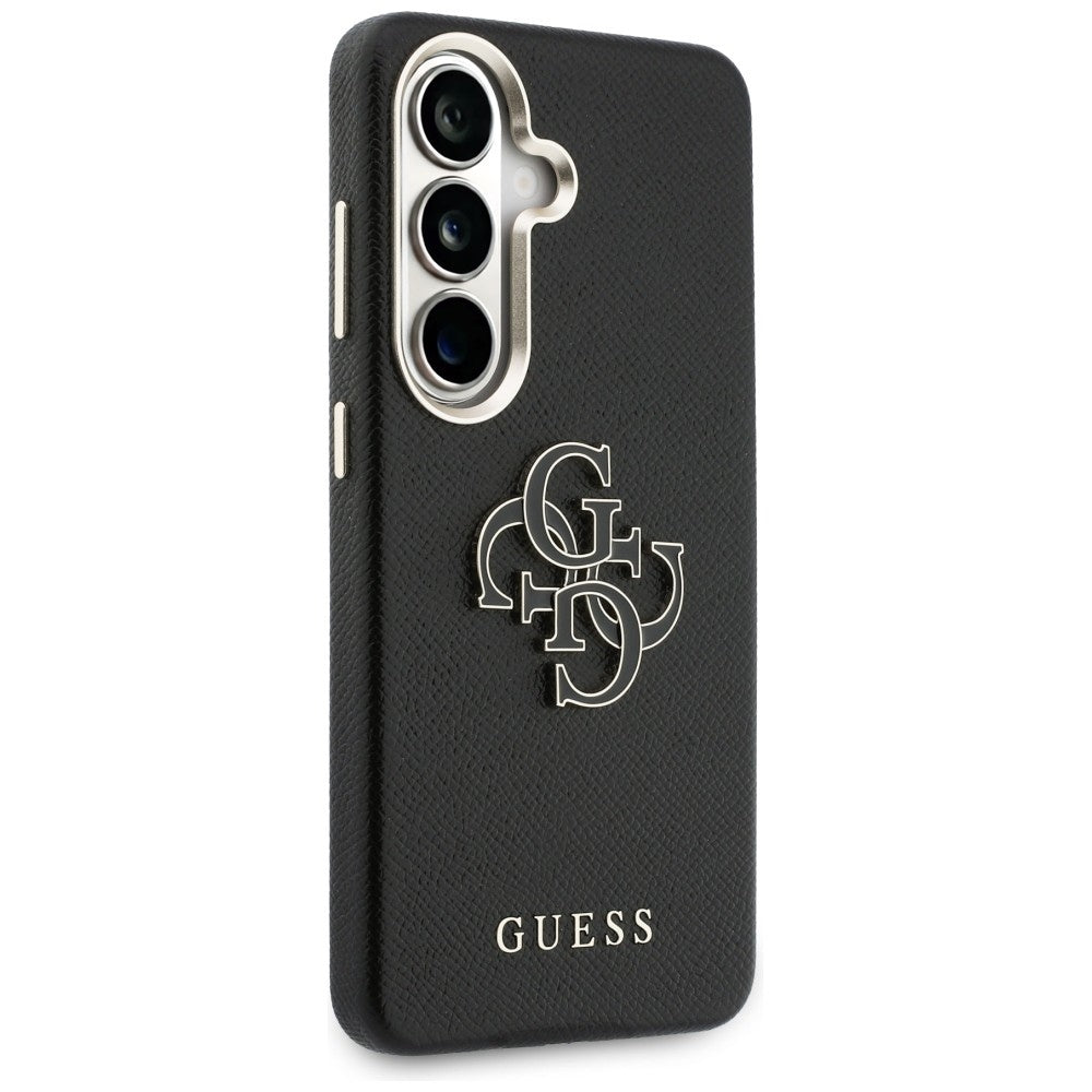 Case for Samsung Galaxy S26 S942, Guess, 4G Grained Big and Classic Logo, Black