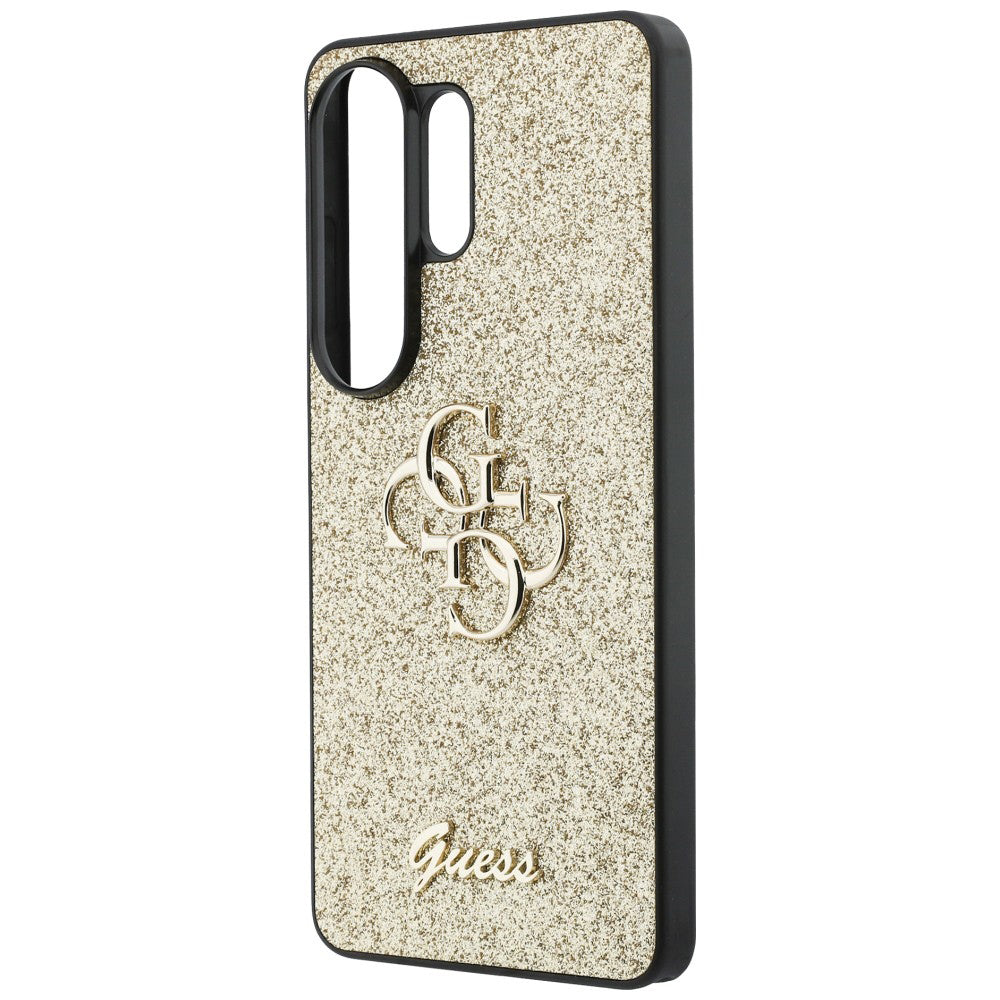 Case for Samsung Galaxy S26 Ultra S948, Guess, Fixed Glitter Big 4G Metal Frame, Gold