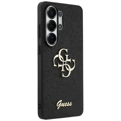 Case for Samsung Galaxy S26 Ultra S948, Guess, Fixed Glitter Big 4G Metal Frame, Black
