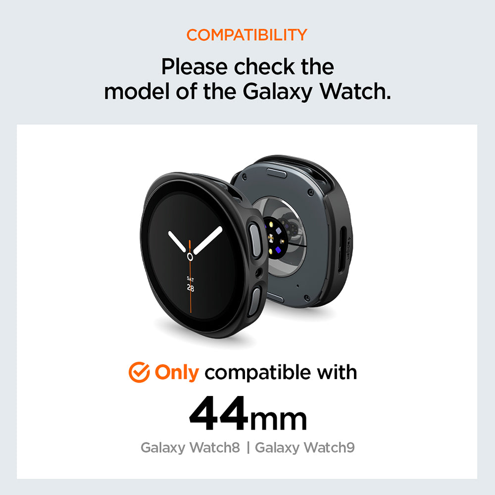 Spigen Thin Fit 360 Case for Samsung Galaxy Watch9 / Watch8 44mm, Black ACS11601