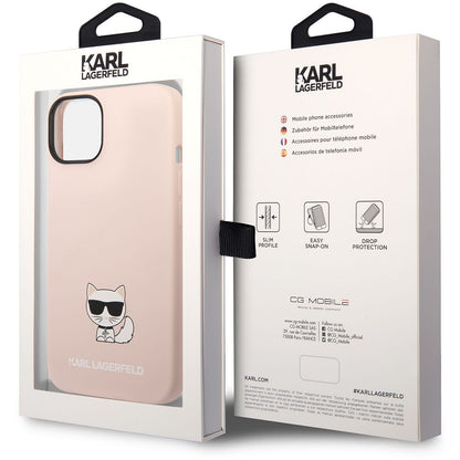 Case for Apple iPhone 14 Plus, Karl Lagerfeld, Silicone Body Choupette, Pink