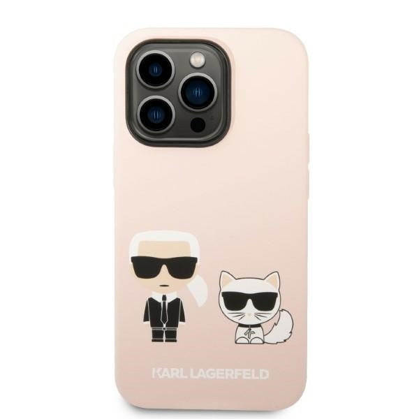 MagSafe Case for Apple iPhone 14 Pro, Karl Lagerfeld, Silicone Body Karl & Choupette, Pink