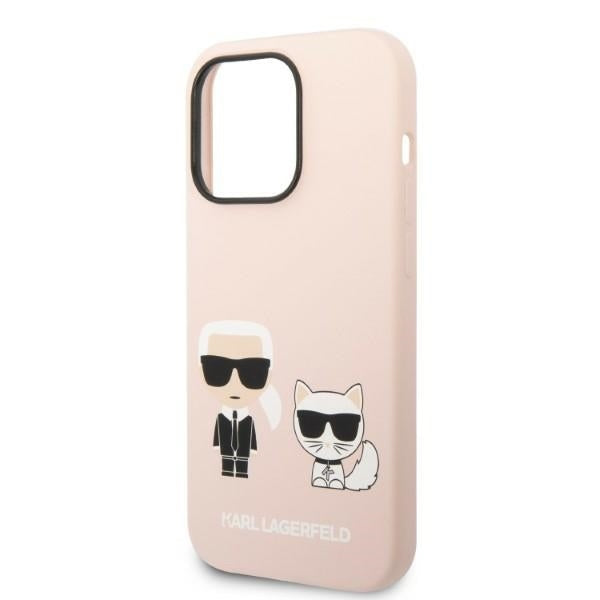 MagSafe Case for Apple iPhone 14 Pro, Karl Lagerfeld, Silicone Body Karl & Choupette, Pink