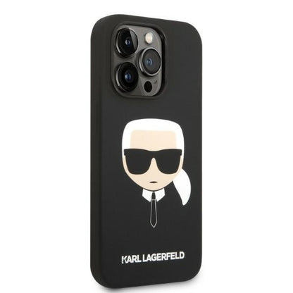 MagSafe Case for Apple iPhone 14 Pro, Karl Lagerfeld, Silicone Karl Head, Black