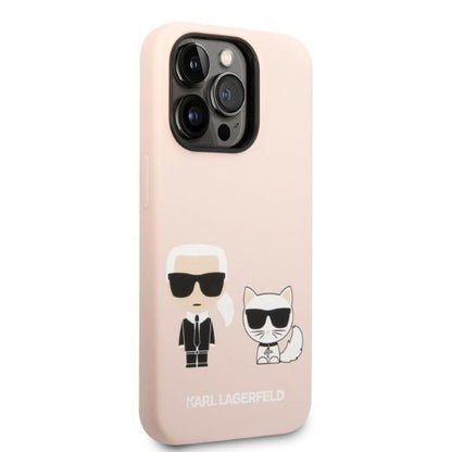 MagSafe Case for Apple iPhone 14 Pro Max, Karl Lagerfeld, Silicone Body Karl & Choupette, Pink