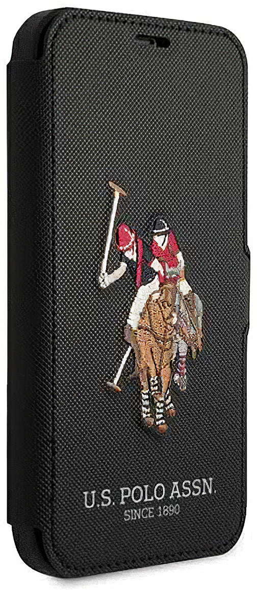 Case for Apple iPhone 12 mini, US Polo, Embroidery Book, Black USFLBKP12SPUGFLBK