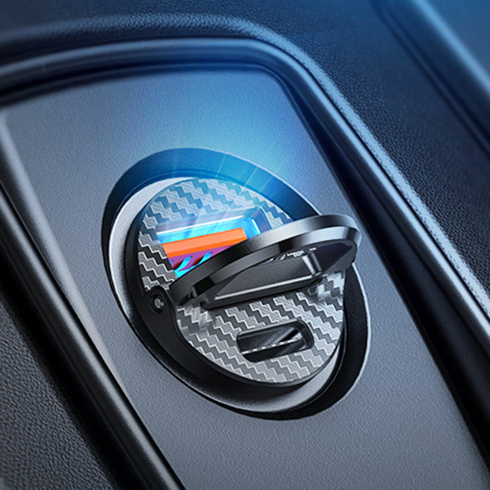 Ainope Car Charger, 30W, 5A, 1 x USB-A - 1 x USB-C, Black