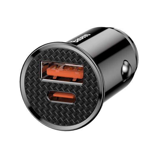 Baseus Car Charger, 30W, 3A, 1 x USB-A - 1 x USB-C, Black CCALL-YS01 