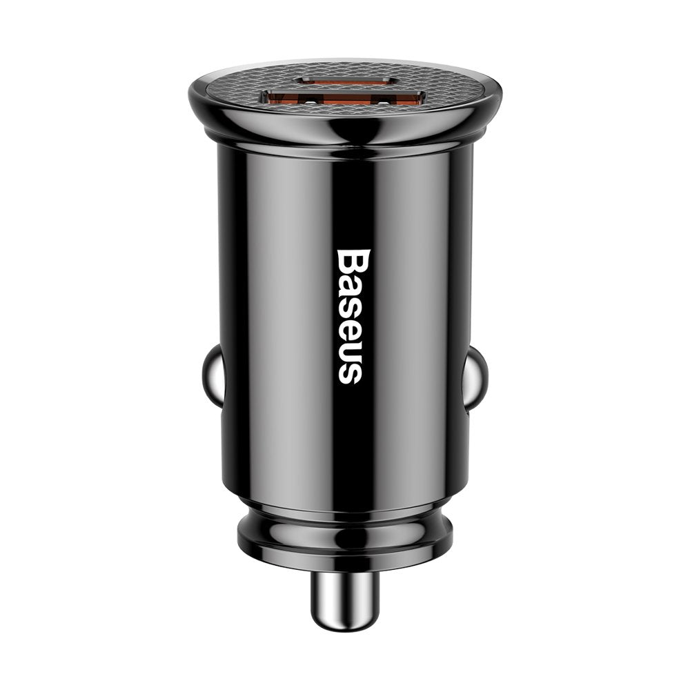 Baseus Car Charger, 30W, 3A, 1 x USB-A - 1 x USB-C, Black CCALL-YS01