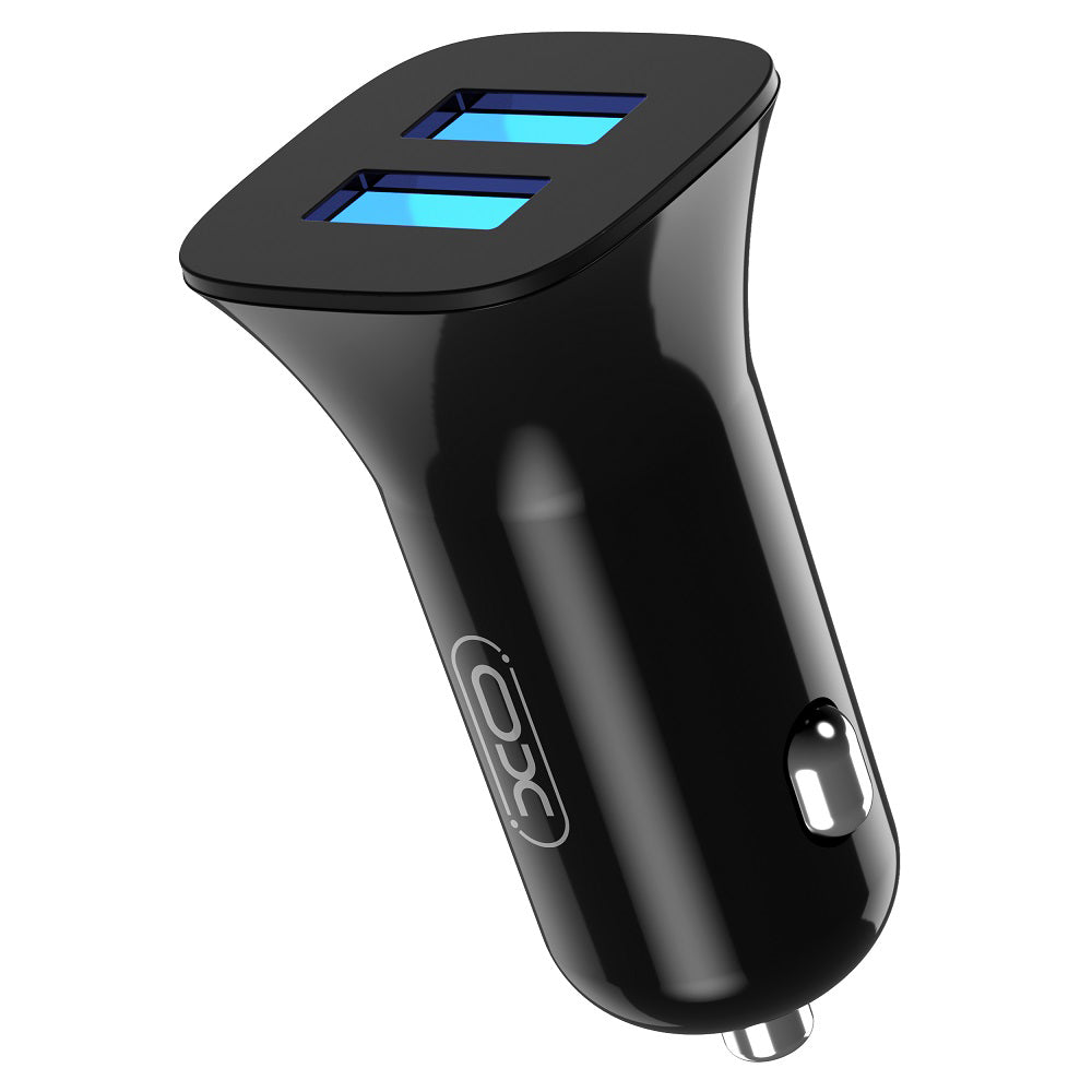 Car Charger With USB-C Cable XO Design TZ10, 12W, 2.4A, 2 x USB-A, Black