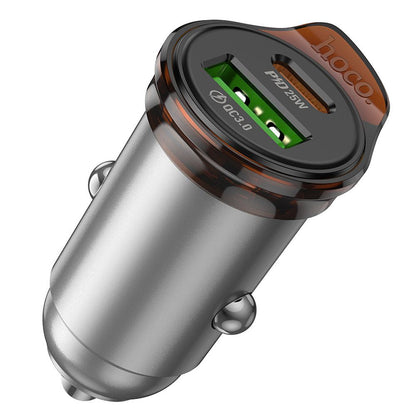 Car Charger with USB-C Cable HOCO NZ16A, 43W, 3A, 1 x USB-A - 1 x USB-C, Gray