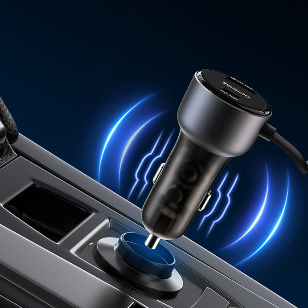 Car Charger with Lightning Cable Yesido Y57, 50W, 3A, 1 x USB-A - 1 x USB-C, Black