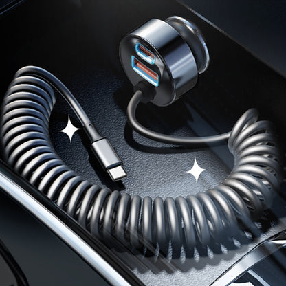 Lisen USB-C Wired Car Charger, 90W, 3A, 1 x USB-A - 1 x USB-C, Black YL0223120020