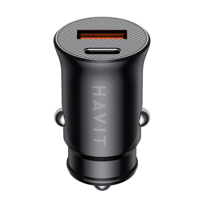 HAVIT CC2022 Car Charger, 20W, 3A, 1 x USB-A - 1 x USB-C, Black