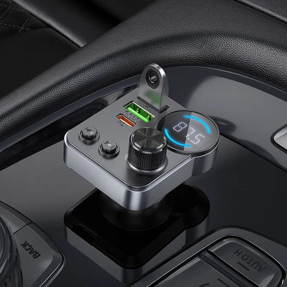 HOCO E86 Bluetooth FM Modulator, 2 x USB-A - 1 x USB-C - 1 x microSD