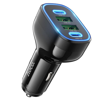 HOCO Guide NZ11 Car Charger, 72W, 3A, 2 x USB-A - 2 x USB-C, Black