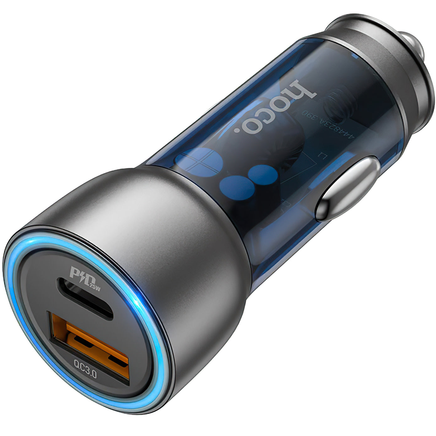 HOCO NZ8 Car Charger, 43W, 3A, 1 x USB-A - 1 x USB-C, Blue