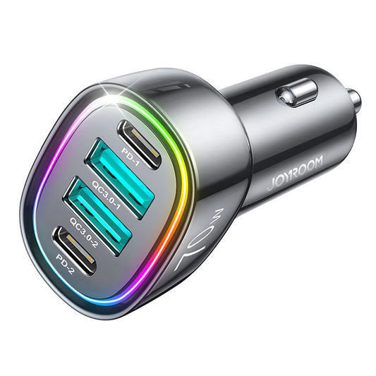 Joyroom JR-CL29 Car Charger, 70W, 3A, 2 x USB-A - 2 x USB-C, Black