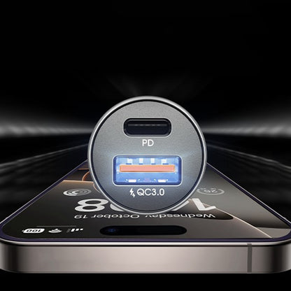 Lisen Car Charger, 51W, 3A, 1 x USB-A - 1 x USB-C, Set of 2 pieces, Black YL0223080037